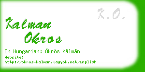 kalman okros business card